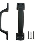 7 Inch Classic Barn Door Handle In Matte Black Cast Iron For Sliding Doors Gates Sheds Fences And Closets Indoor Outdoor Farmhouse Hardware Heavy Duty Pull For Indoor Or Outdoor Use with screws