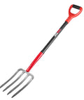 Sturdy 4 Tine Heavy Duty Pitchfork With Fiberglass Handle For Gardening And Farm Work Long 43 Inches Digging Fork Ideal For Hay Potatoes And General Digging