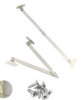 Heavy Duty Two Pack Folding Lid Support Hinges Built Tough Stainless Steel Brackets, 235 mm, ideal for furniture repairs.