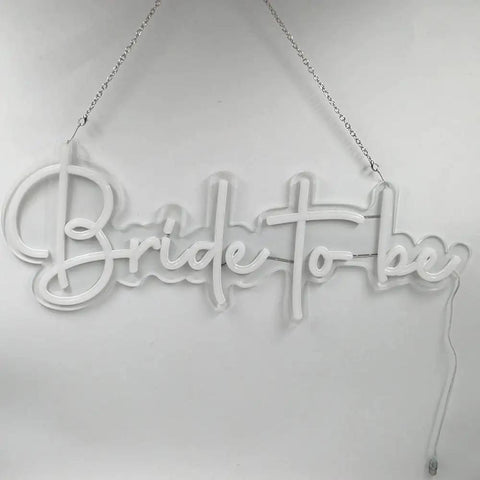 Neon LED Bride To Be Sign For Wedding Party Decor, Dope Bachelorette Bridal Shower Wall Light, White Neon Sign For Room Bar Pub Event, 56x21cm Easy Plug In Indoor Decor