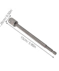 Must-Have Stainless Steel Trailer Jack Drill Adapter showing a 15cm long steel shaft for RV leveling and scissor jacks.