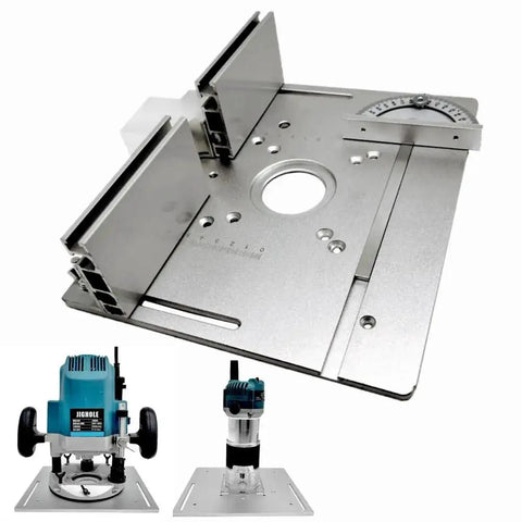 Heavy Duty Router Table Insert Plate For Active Workshop Builds Rock Solid With Dependable Miter Gauge Guide and Corrosion Resistant Aluminum Profile