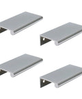 4-pack of 3.15 Inch Rounded Edge Finger Pulls for cabinets and drawers, chrome plated aluminum alloy concealed back mount handles.