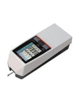 Portable Digital Surface Roughness Tester With Straight Shooting Precision Ra Rz Measurement Gauge showing screen readings and buttons.