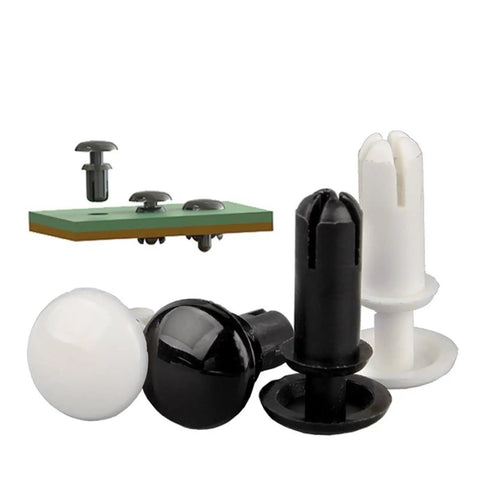 Heavy Duty Nylon Expansion Rivet Clips Self Locking Push Pin Fasteners For Auto Trim Panels, black and white clips with secure grip