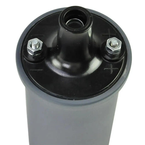 Close-up of 12V Canister Ignition Coil With Internal Resistor For Resistor Spark Systems, Compatible With Ford Tractors 2000 3000