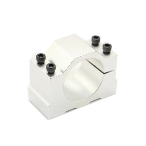 Beefed Up Aluminum CNC Spindle Bracket With 38mm 40mm 42mm 44mm And 46mm Bores, Tough Clamping Fixture, Sandblasted Finish, Four Locking Screws