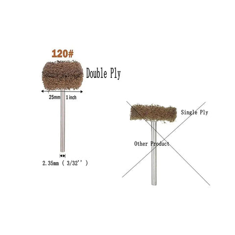 48 Piece Rotary Tool Buffing Wheel Set With Three Thirty Second Inch Mandrels And 2.35 Mm Shanks, Abrasive Nylon Fiber Buffing Pads