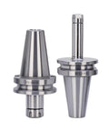 Rock Solid BT50 CNC Collet Set With ER16 ER20 ER25 ER32 ER40 Precision Grips showing stainless steel collets for machining.