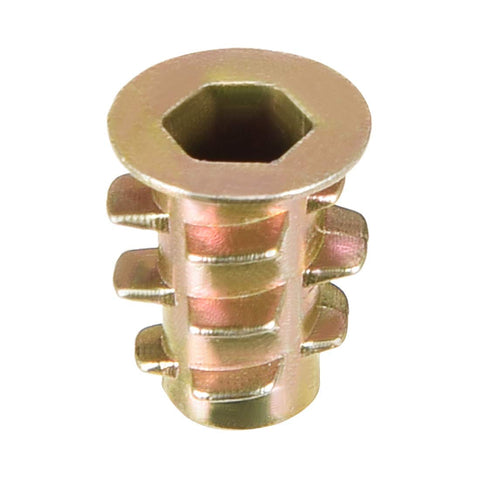 Beefy Zinc Alloy M4 Furniture Threaded Insert Nuts, 10mm Length, 8mm OD, Internal Threads M4, 50 Pack For Wood Furniture