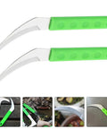 2-pack Handheld Weeding Tool With Serrated Edge For Grass Vines And Branches Durable Stainless Steel Manual Weeder