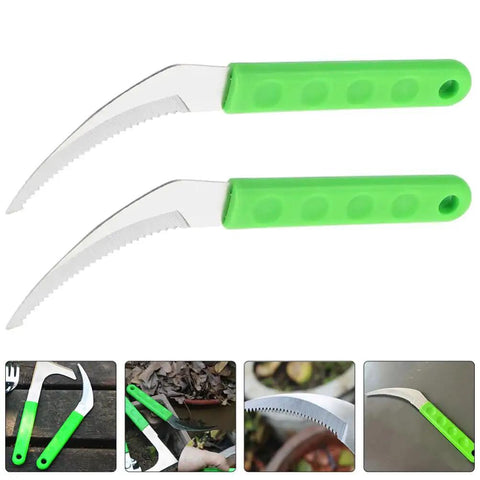 2-pack Handheld Weeding Tool With Serrated Edge For Grass Vines And Branches Durable Stainless Steel Manual Weeder