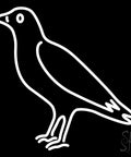 LED Neon Sign 24 Inch By 24 Inch With Black Square Cut Acrylic Backing And Dimmer, bird design in white neon light on black acrylic backing.