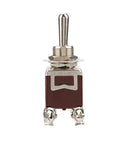 Heavy Duty 12Mm Panel Mount Toggle Switch With On Off On Circuit And Six Pin Connectors Rated At Fifteen Amps 250V Ac front view with metal lever