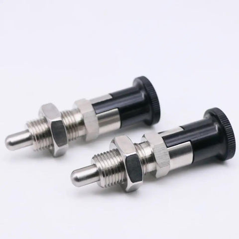 Slick Heavy Duty Stainless Steel Retractable Plunger Lock Pin For Toolbox Slot Locator with spring loaded indexing handle.
