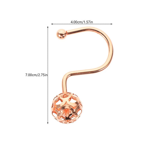 Rose Gold Shower Curtain Hooks 12 Pack Half Round Metal Hangers For Bathroom Rods Glide Smoothly And Look Sharp Decorative