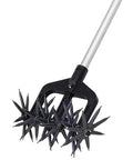 Cordless Cultivator For Lawn And Garden Adjustable Handheld Tiller with black blades for soil mixing aeration and grass reseeding