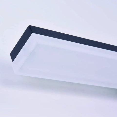 Close-up of 24 Inch Modern LED Vanity Light For Bathroom In Black Painted Finish Dimmable 24W Cold White 5000K 1680 Lumens.