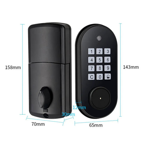 Ditch The Keys Forever With This Keyless Entry Electronic Keypad Deadbolt Lock Built For Wooden Doors Quick Plug And Play Setup Delivers Solid Security Without The Headache - black electronic keypad lock dimensions 158mm x 70mm.