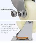 Close-up of 3 Inch Heavy Duty Nylon Casters 4 Pack showing screw reinforcement and thickened metal base for stability.
