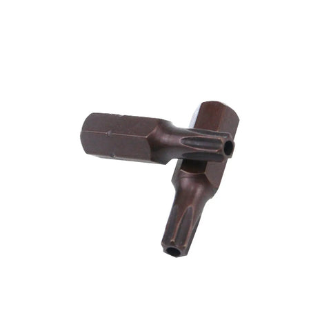 Workhorse Heavy Duty T25 Torx Security Bits 12 Piece Pack showing two brown coated bits made of S2 steel.