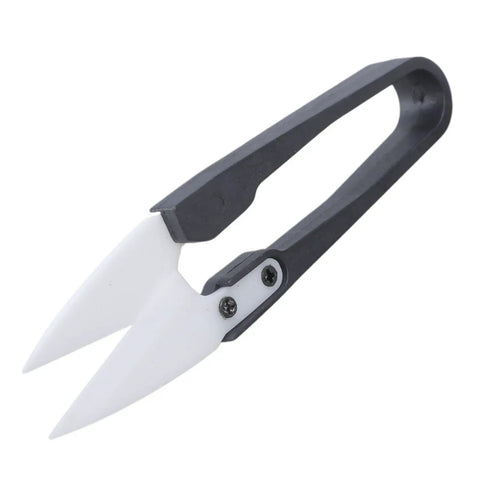 Ceramic Insulated Scissors Heavy Duty Wire Cutters Safe For Live Circuits Razor Sharp Lightweight Rustproof Snips side view with white ceramic blades