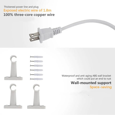 Fast Heating 120W Towel Warmer Rack In White With Built In Thermostat accessories including wall brackets and power plug