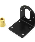Black 37mm DC motor mount bracket with hex coupling