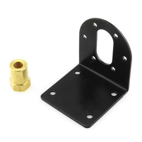 Black 37mm DC motor mount bracket with hex coupling