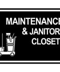 Classic Framed Maintenance And Janitor Closet Sign Black For Office Use Durable Plastic Construction With Strong Double Sided Foam Tape Easy Install No Fuss Clear Message For Quick Access Medium Size 1 Pack