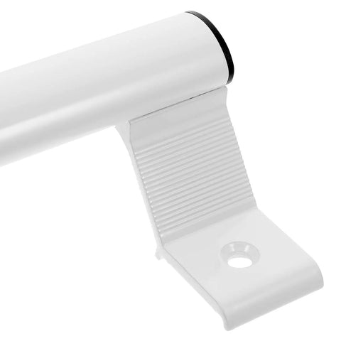 Close-up of Aluminum Alloy Sliding Barn Door Handles with Comfortable Grip, showcasing ribbed detail and mounting hole.