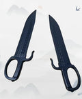 18 Inch Plastic Butterfly Swords Set Of 2 For Martial Arts Training Black Practice Blades Lightweight Durable Safe Swords For Beginners And Kids Realistic Look Without Metal