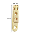 Seven Shape Jewelry Box Hinges Kit Zinc Alloy 12 Pack Precision Cast Quiet Opening 90 Degree Angles, gold hinge close-up