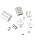 Premium Aluminum Crimping Sleeves For Wire Rope Ferrules And Cable Terminals built tough, assorted sizes and shapes for secure connections.