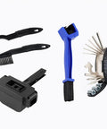 5 In 1 Do It All Bike Chain Cleaner And Emergency Repair Tool Kit with chain scrubber, gear brushes, and multi tool.