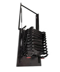 Smooth Operator Electric Attic Ladder Pull Down Staircase Heavy Duty Carbon Steel Telescopic Retractable Loft Access side mounted frame in stored position.