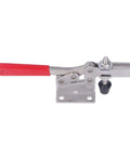 Beefy Quick Release Toggle Clamp Stainless Steel Welding Hand Clamp Tool With 227 Kg Clamping Force, side view with red handle.