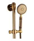 UMJIGF Antique Bronze Shower System with Hot and Cold Water Wall Mounted Shower Faucet Set Multifunction Single Handle Shower Combo Set with Shower Head, Handheld Shower, Bathtu, showcasing handheld shower and slide bar.