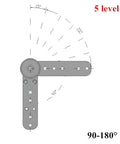 Top Shelf Knockout Heavy Duty Furniture Hinges For Bed To Sofa Conversion Built Like A Tank Steel pivot connector with angle measurements.