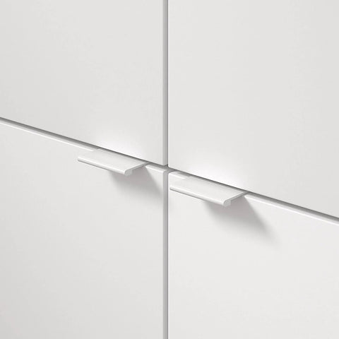 Lincoln Collection 1 5/16-Inch Center-To-Center White Modern Cabinet And Drawer Edge Pull Handle for kitchen installation