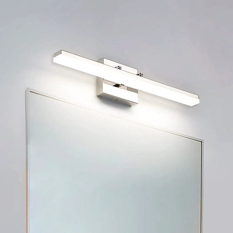 Modern Chrome Vanity Light Bar 20 Inch Long LED Fixture 12W Dimmable Vanity Lighting For Bathroom Makeup Mirror 4000K