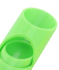 Close-up of Foam Pipe Cutter Tool Six Piece Set for Precise Insulation, lime green plastic construction, angled view.