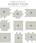 9 ways to lay subway tiles for 72-Piece Peel And Stick Glass Tile Set For Kitchen And Bathroom Backsplash 3X6 Subway Style