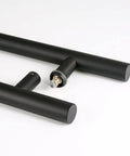 12 Inch Double Sided Door Pull Handle Matte Black SUS304 Stainless Steel Heavy Duty For Commercial Glass Doors And Residential Wood Barn And Metal Doors, close-up