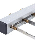 Close-up of Adjustable Cake Leveler And Wire Slicer For Even Layer Cakes Pro Grade Stainless Steel Cutter with measurement markings.