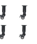 Heavy Duty Metal Adjustable Furniture Legs With Casters For Smooth Rolling No Fuss Coffee Table Legs And Cabinet Hardware Replacement Four Piece Set