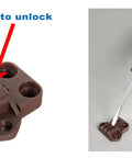 Hardcore Table Alignment Lock And Strike Kit Brown Shade 10 Pack Heavy Duty Cabinet Hardware showing lift to unlock feature.