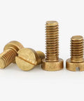 Top Shelf Brass Slotted Cheese Head Screws M3 X 4mm Copper Tone 20 Piece Kit showing various screw sizes and shapes.