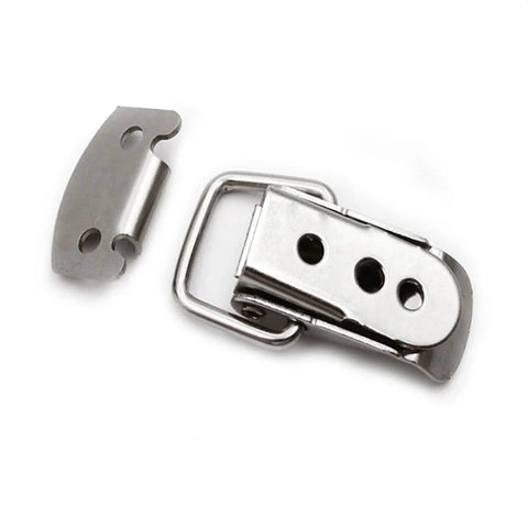 Stainless Steel Spring Buckle Hasp Latch For Toolbox Chest And Cabinet Durable Silver Locking Mechanism Easy Install With Hardware