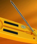 Yellow HVAC Differential Temperature Folding Pocket Thermometer With Backlit Display And Magnetic Mount, folding probe close-up